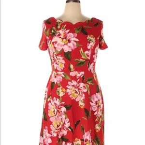 Glamour Red Floral Dress sz 10